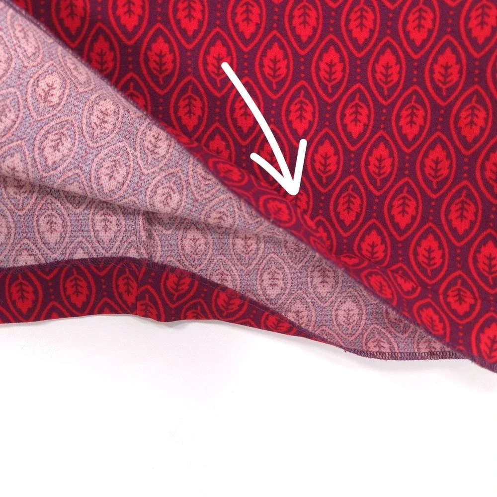 BODEN  Women's Knee Short Dress Shift US 6R Leaf Print Red 3/4 Sleeve WH990